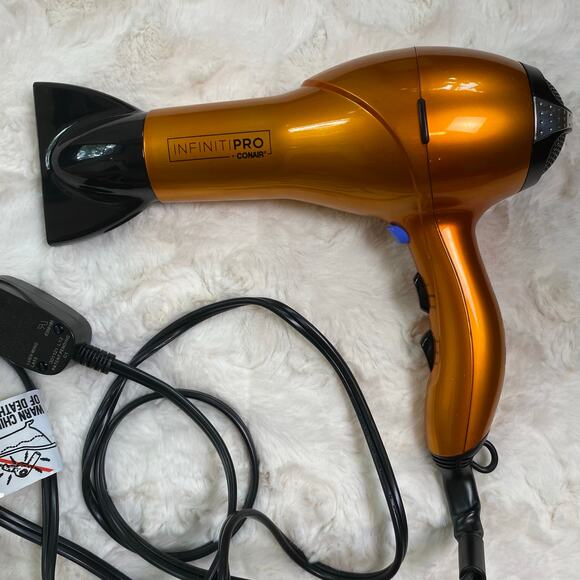 InfinitiPRO by Conair Quick Styling Salon Hair Dryer Blow Dryer Orange - Picture 3 of 8